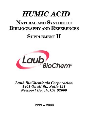 Natural-Product Humic Acid - Laub BioChem