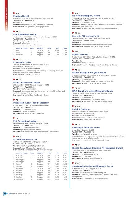 operational committee's reports - Singapore Shipping Association