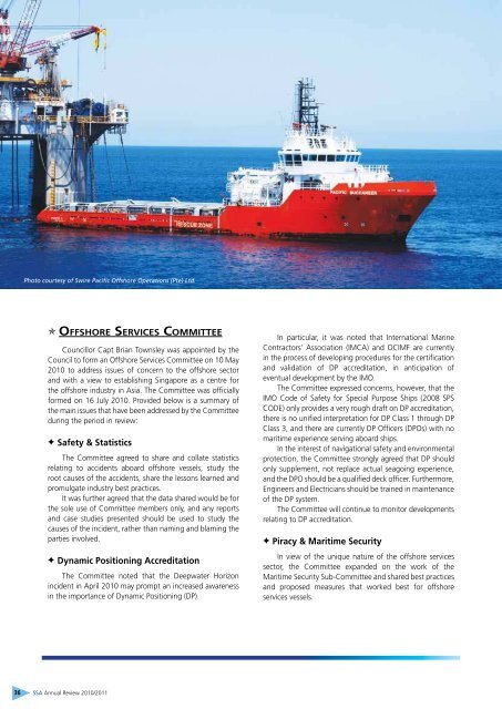 operational committee's reports - Singapore Shipping Association