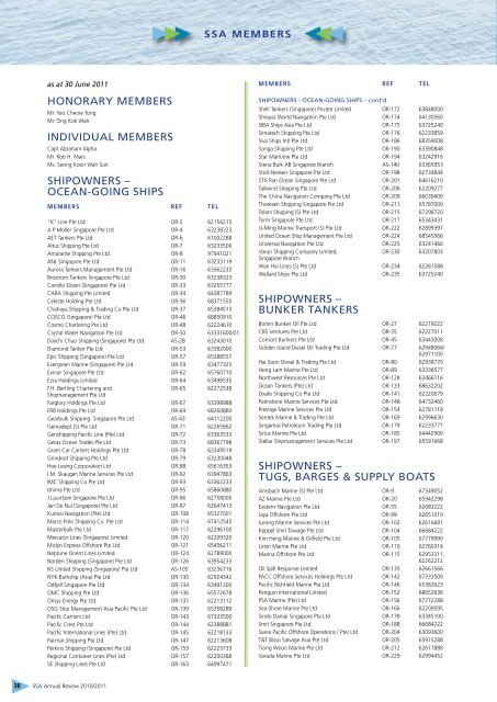 operational committee's reports - Singapore Shipping Association