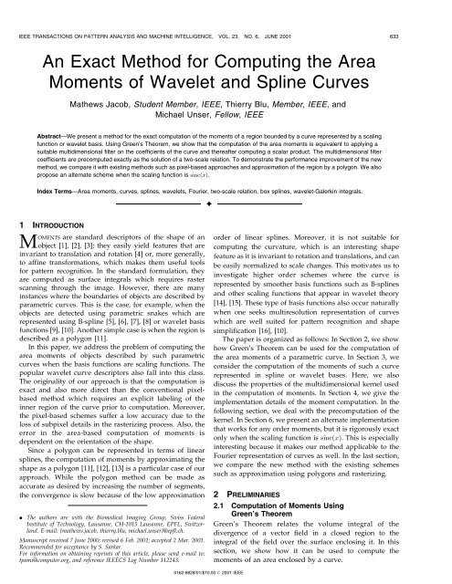 An exact method for computing the area moments of ... - IEEE Xplore