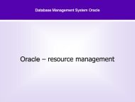 Managing Database Resources in DBMS Oracle