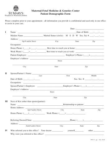 demographic form template