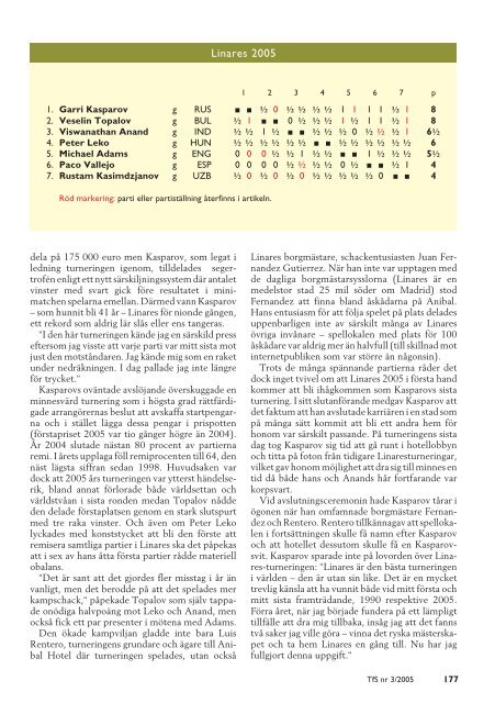 Nummer 3/2005 - Sveriges SchackfÃ¶rbund