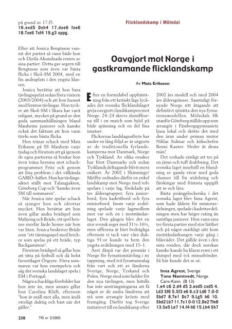 Nummer 3/2005 - Sveriges SchackfÃ¶rbund