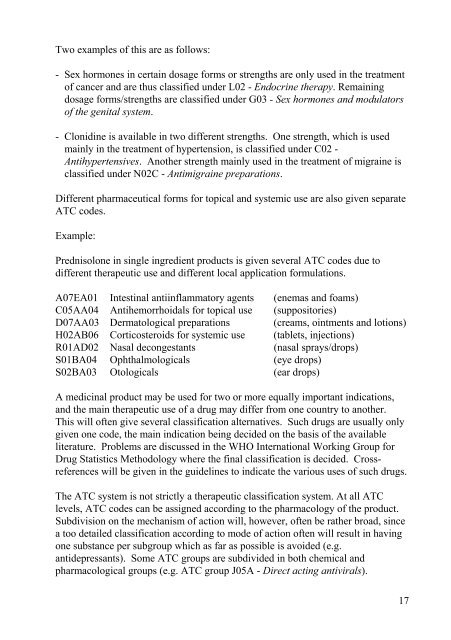 Guidelines for ATC classification and DDD assignment - WHOCC