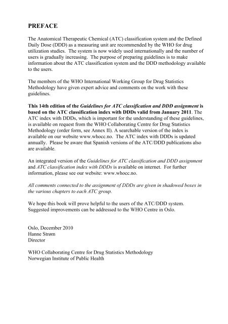 Guidelines for ATC classification and DDD assignment - WHOCC