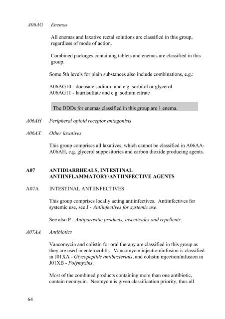 Guidelines for ATC classification and DDD assignment - WHOCC