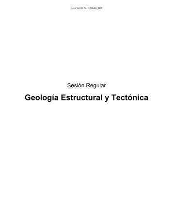 Geología Estructural y Tectónica - Unión Geofísica Mexicana, UGM