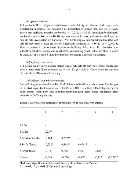 Finns det samband mellan förskollärares self-efficacy, stress ...