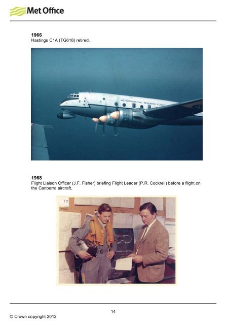 70 years of Atmospheric research flying timeline ... - Met Office