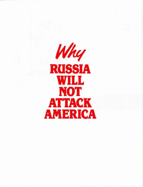 Why Russia Will Not Attack America - Church of God - NEO