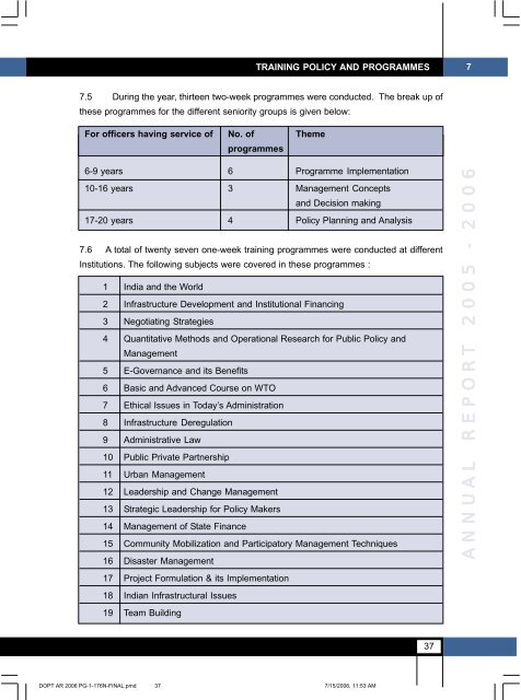 Annual Report 2005-2006 in English - Ministry of Personnel, Public ...