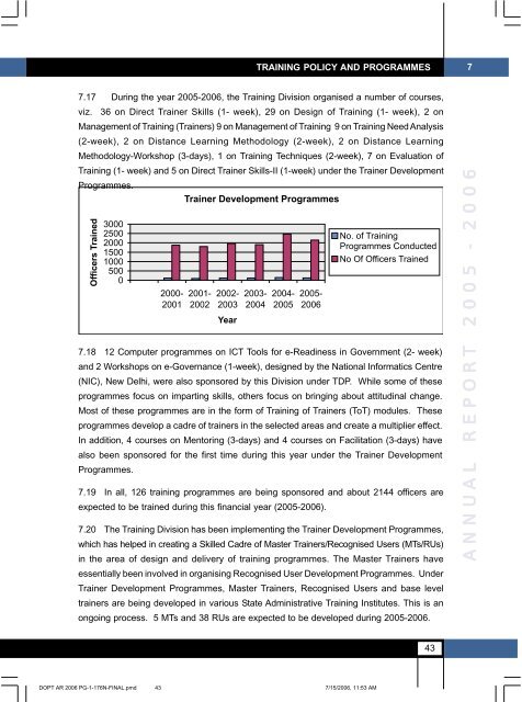 Annual Report 2005-2006 in English - Ministry of Personnel, Public ...