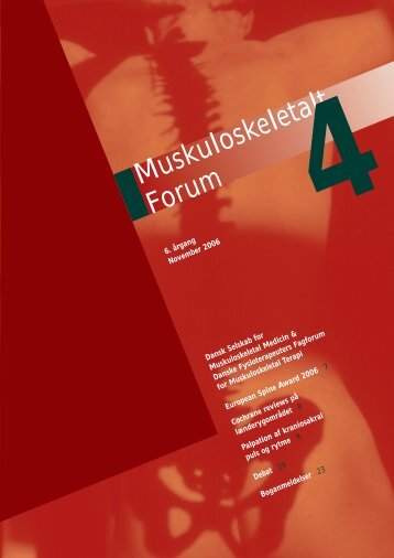 Muskuloskeletalt Forum - 4/2006 (pdf) - Fagforum for ...