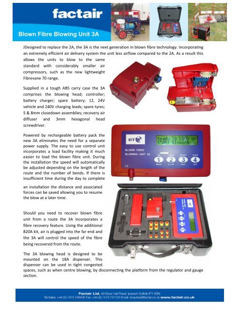 Blown Fibre Blowing Unit 3A - Factair