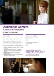 Acting: for Camera - Royal Conservatoire of Scotland