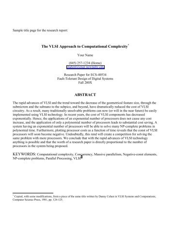Research paper sample titles