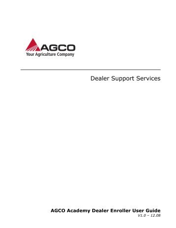 Enroller User Guide - AGCO DSS Team