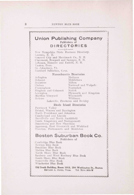 Blue Book 1917 - Newton Free Library