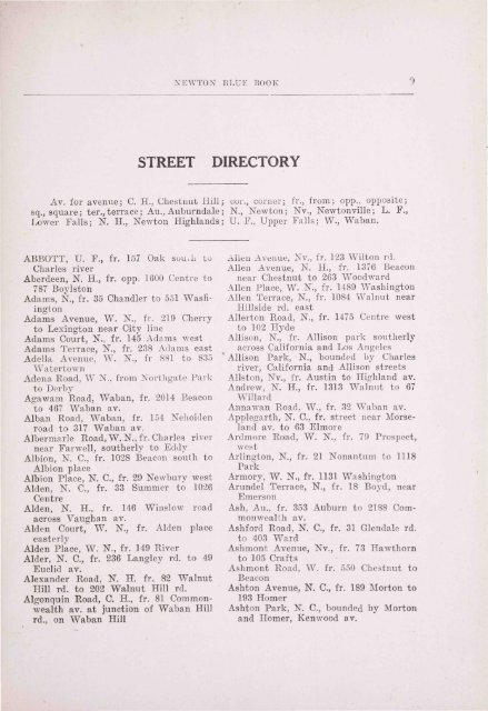 Blue Book 1917 - Newton Free Library