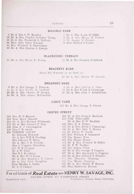 Blue Book 1917 - Newton Free Library