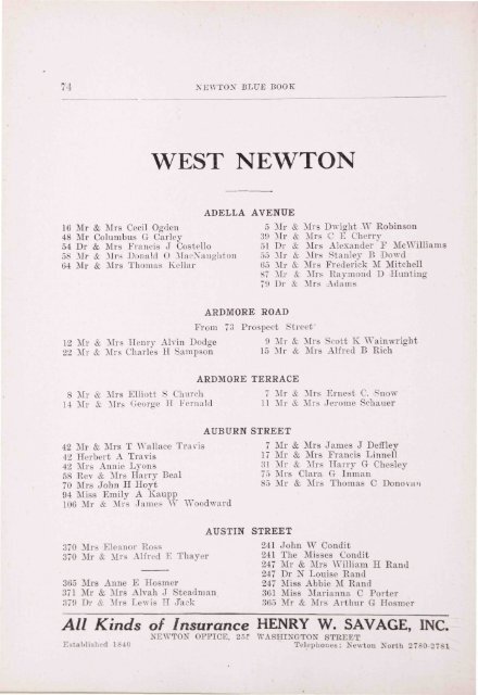 Blue Book 1917 - Newton Free Library