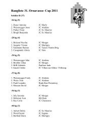 Rangliste 31. Ornavasso- Cup 2011 - Judo-Club Naters/Brig