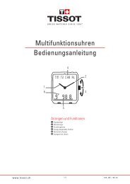 Multifunktionsuhren Bedienungsanleitung - Support - Tissot