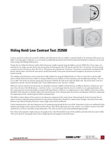 Hiding Heidi Low Contrast Test: 253500 - Good-Lite Company