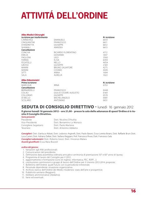 marzo 2012 (pdf - 1.4 MB) - Ordine Provinciale dei Medici Chirurghi ...