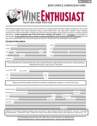 BEER SAMPLE SUBMISSION FORM - Wine Enthusiast Magazine