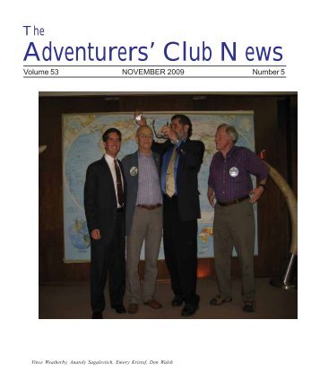 Adventurers' Club News Nov 2009 - The Adventurers