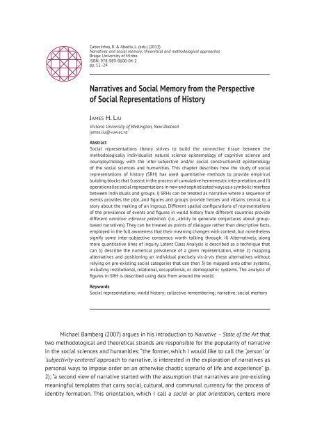 Preamble Narratives and Social Memory - Universidade do Minho