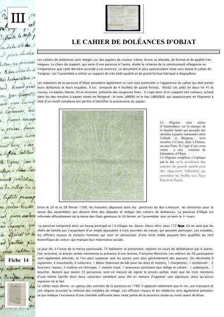 Les cahiers de dolÃ©ances du Bas-Limousin en 1789 - Archives ...