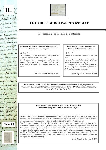 Les cahiers de dolÃ©ances du Bas-Limousin en 1789 - Archives ...