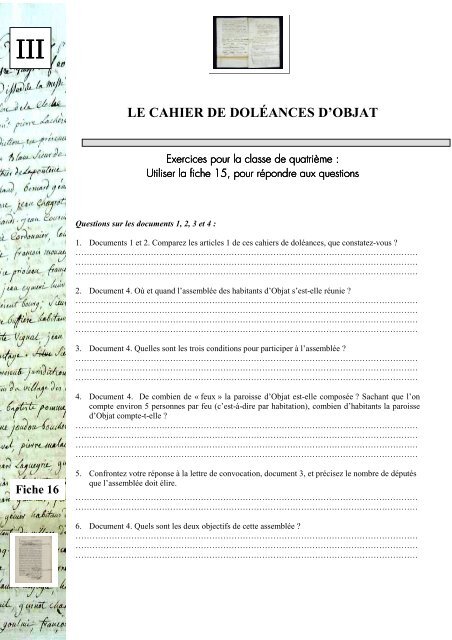 Les cahiers de dolÃ©ances du Bas-Limousin en 1789 - Archives ...