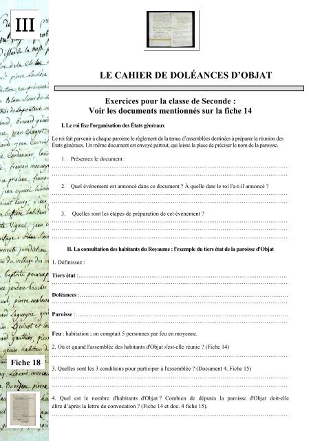 Les cahiers de dolÃ©ances du Bas-Limousin en 1789 - Archives ...