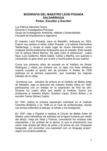 BIOGRAFIA DEL MAESTRO LEON POSADA SALDARRIAGA Pintor ...