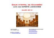 Liste des experts par rubriques - CA Chambery