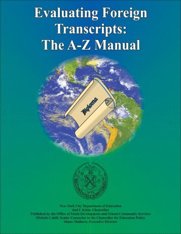 Evaluating Foreign Transcripts: The A-Z Manual Evaluating Foreign ...