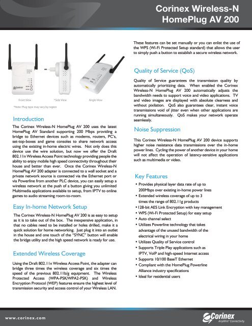 Corinex Wireless-N HomePlug AV 200