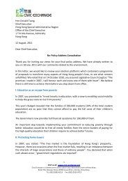 Letter to HKSAR Chief Executive with various ... - Civic Exchange