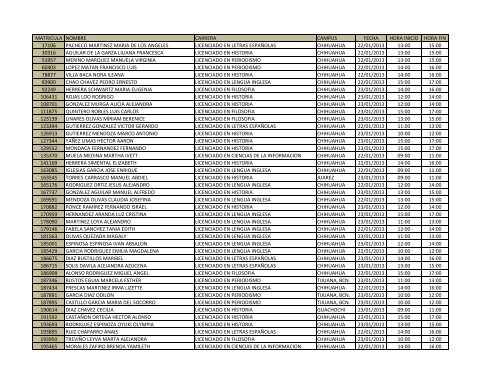 Orden de inscripciÃ³n para el semestre Enero-Junio 2013