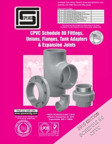 CPVC Schedule 80 Fittings, Unions, Flanges, Tank Adapters