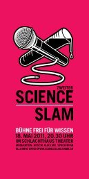 Science Slam Flyer des Science Slam als PDF - Generalsekretariat