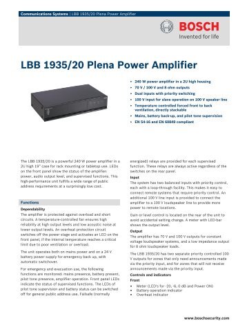LBB 1935/20 Plena Power Amplifier - SourceEN54.EU