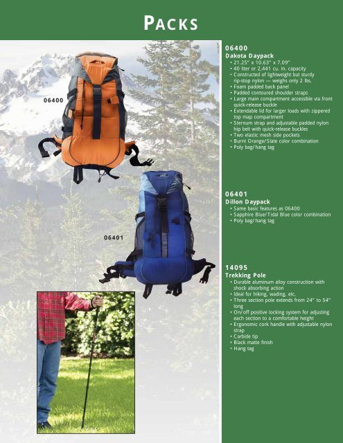 Dakota Daypack Dillon Daypack Trekking Pole 06400 ... - Texsport