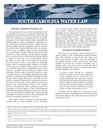 South carolina water law - SC Department of Natural Resources ...