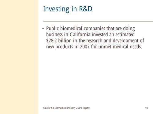 California Biomedical Industry - California Healthcare Institute